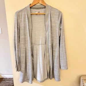 Mul Luk gray light weight open cardigan